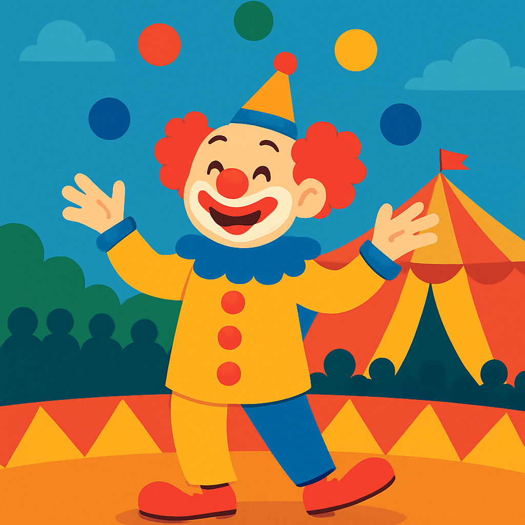 Circus Fun: Juggling Clown Paint By Diamonds
