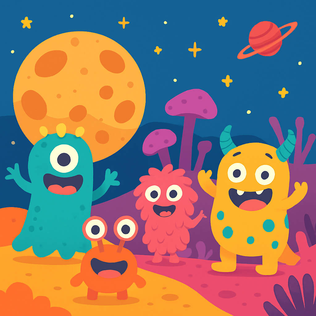 Space Monster Chase Paint By Diamonds