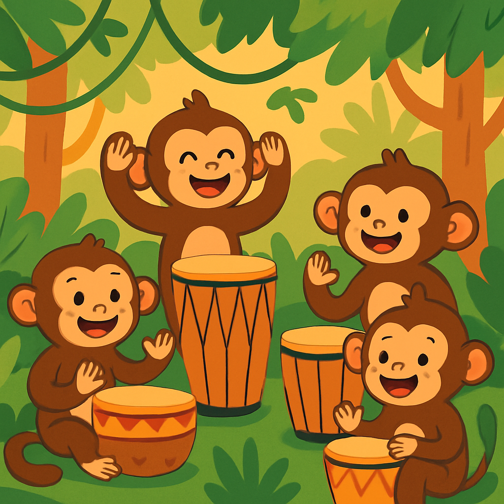 Jungle Drummer Monkeys Paint By Diamonds