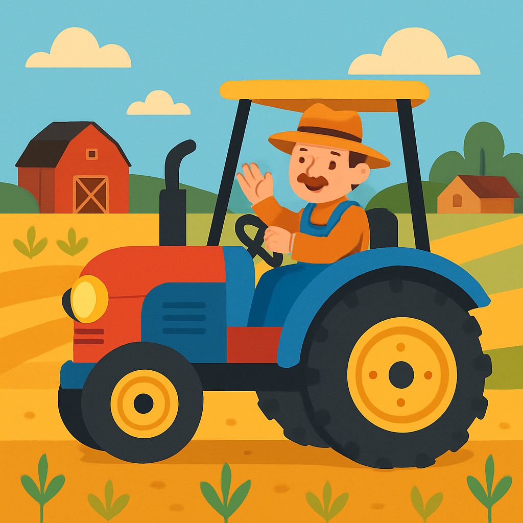 Cheerful Tractor Ride Paint By Diamonds
