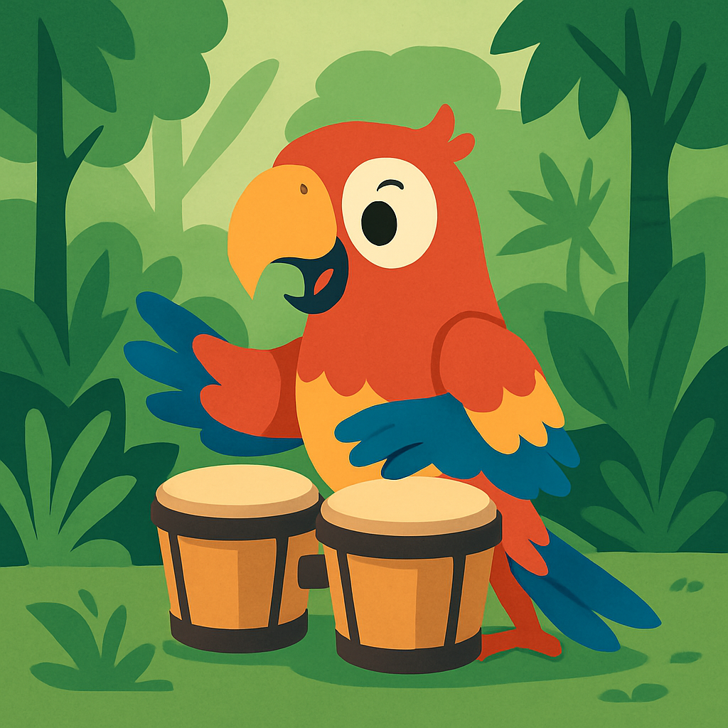 Rainforest Rhythms: Parrot Drummer Paint By Diamonds