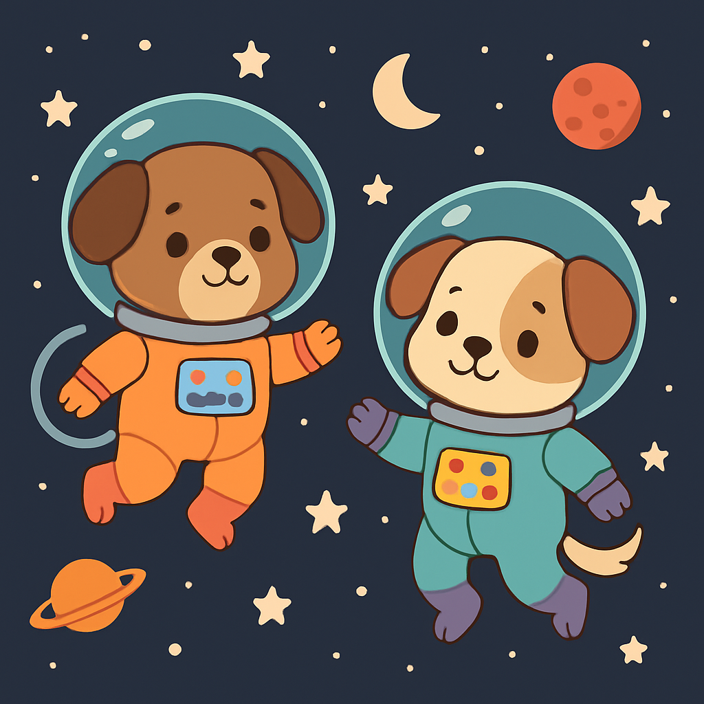 Astronaut Puppies Paint By Diamonds