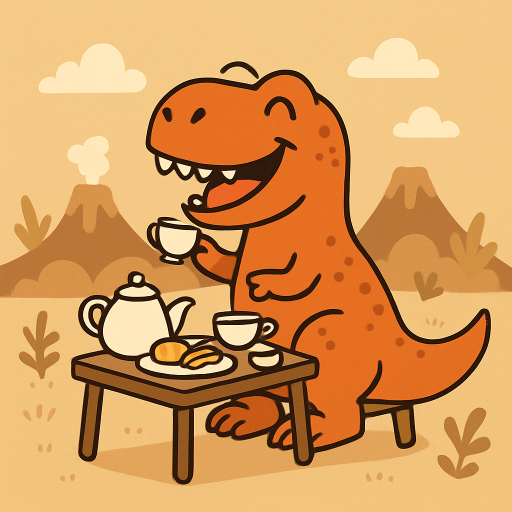 Friendly T-Rex Tea Party Paint By Diamonds