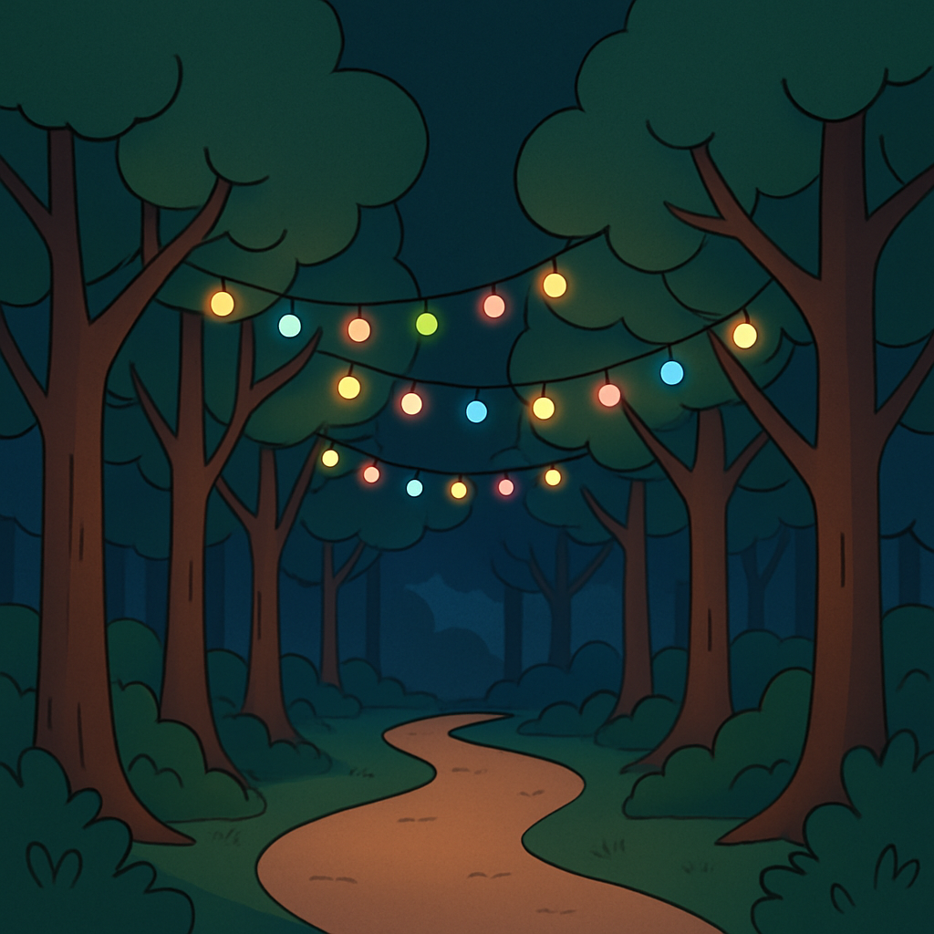 Fairy Light Forest Path Paint By Diamonds