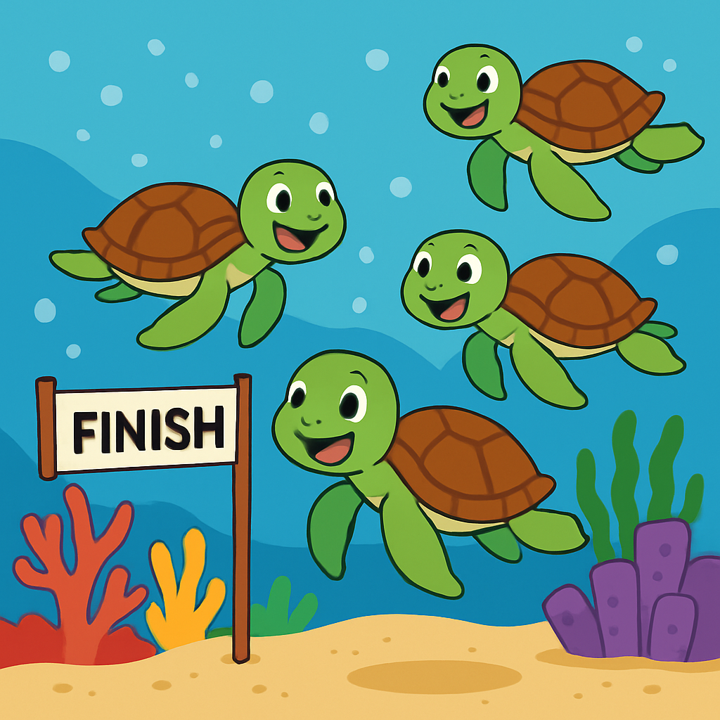 Silly Sea Turtle Racing Paint By Diamonds