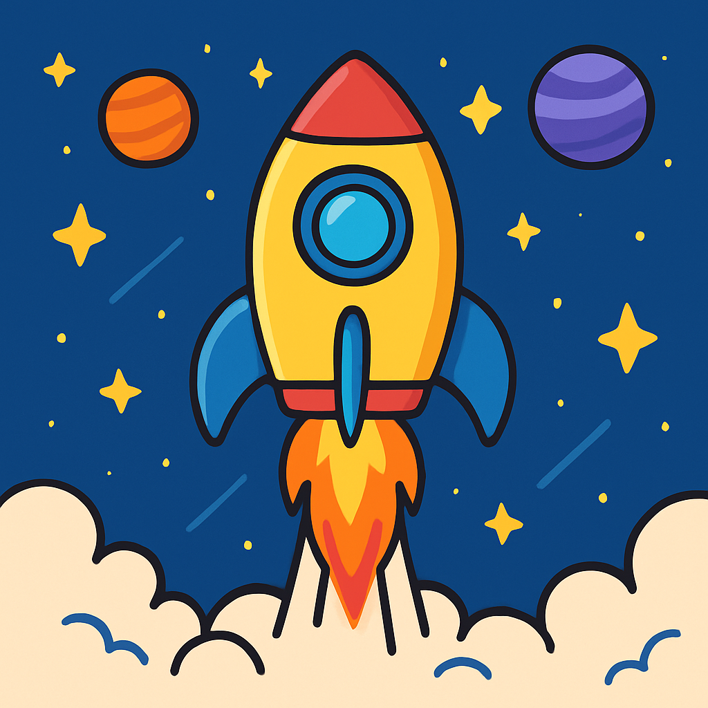 Space Explorer Rocketship Painting By Diamonds Kit