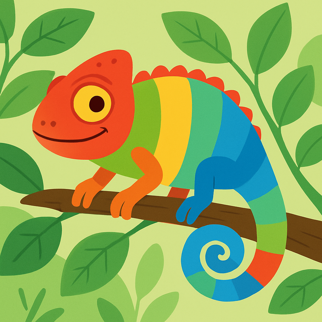 Cheerful Chameleon Colors Painting By Diamonds Kit