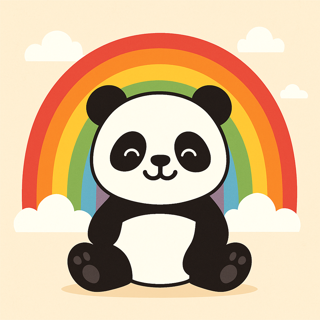 Rainbow Panda Paint By Diamonds