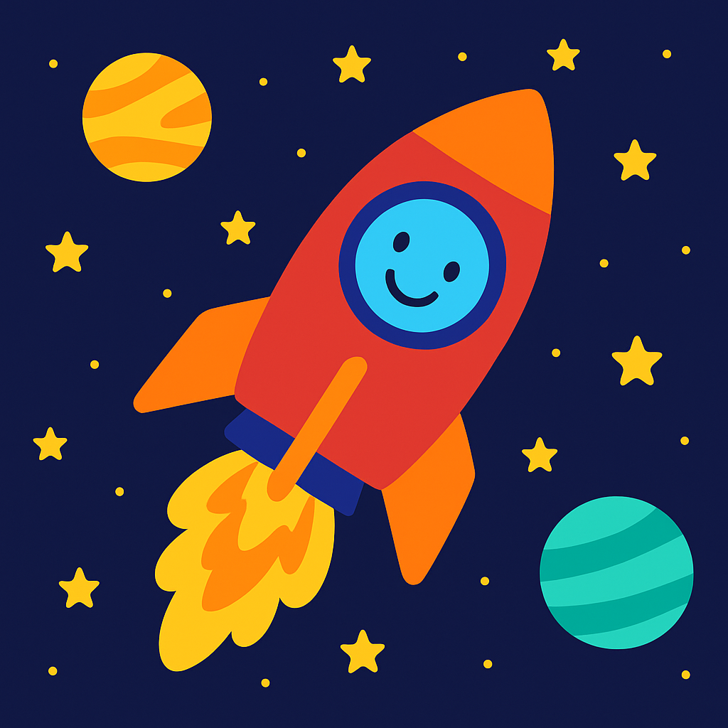 Excited Rocket Ship Paint By Diamonds