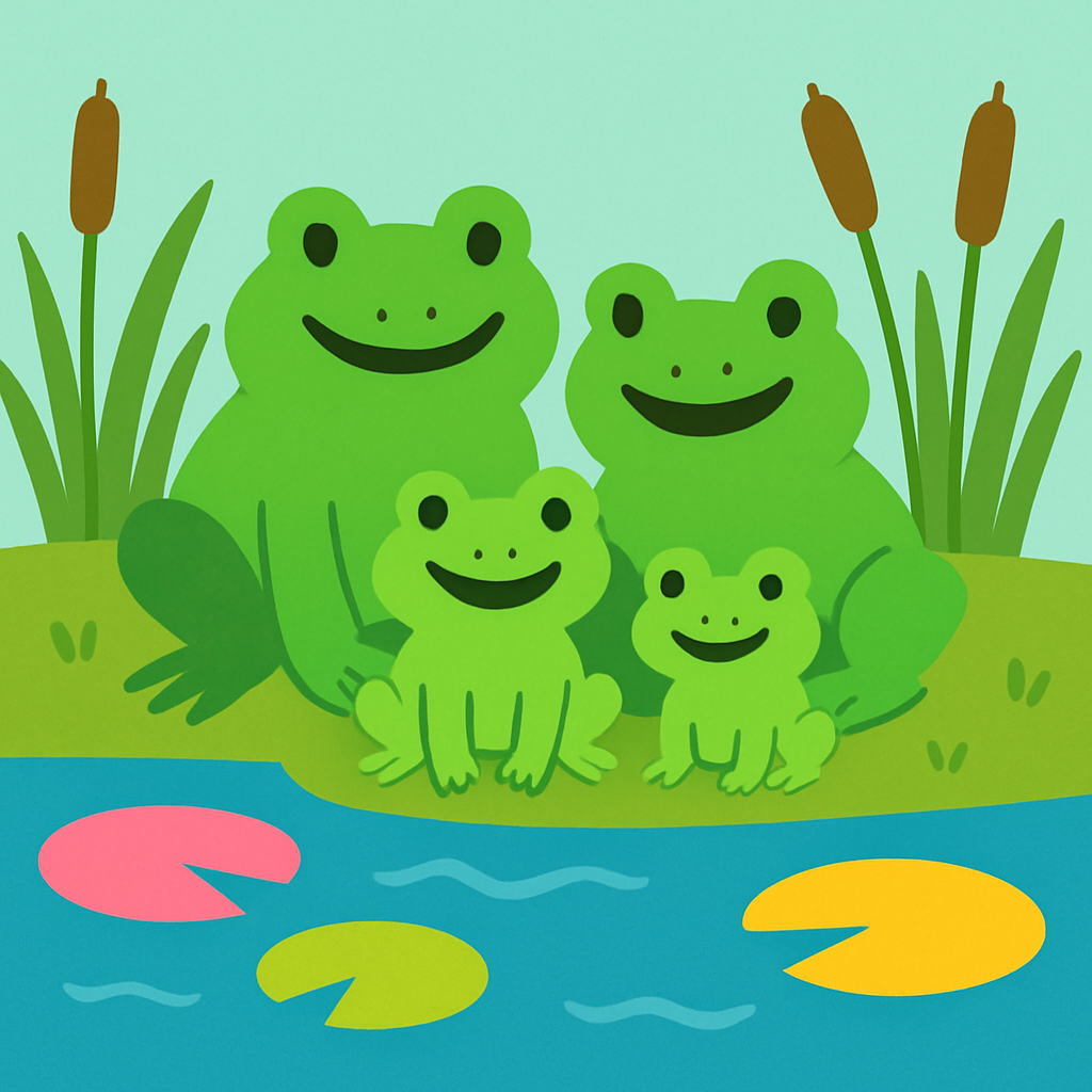 Happy Frog Family Paint By Diamonds