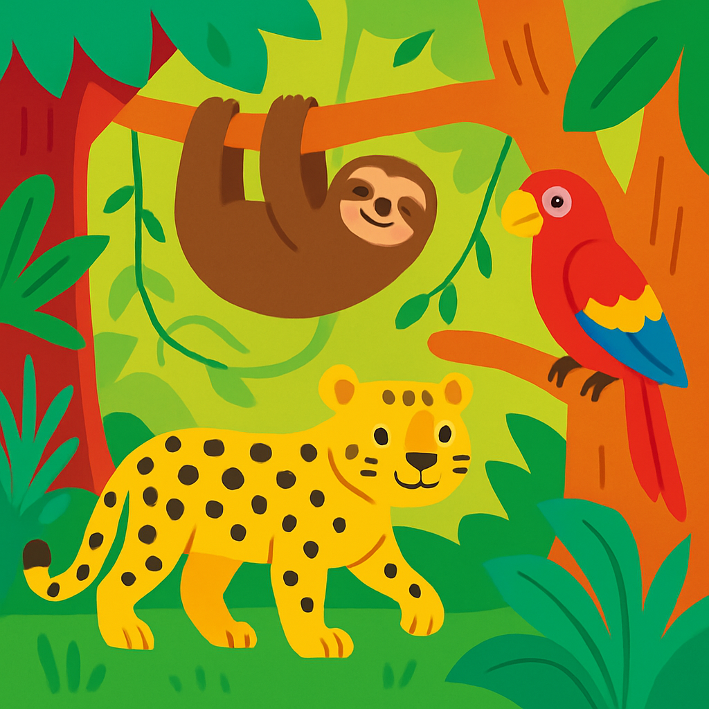 Rainforest Animal Friends Paint By Diamonds