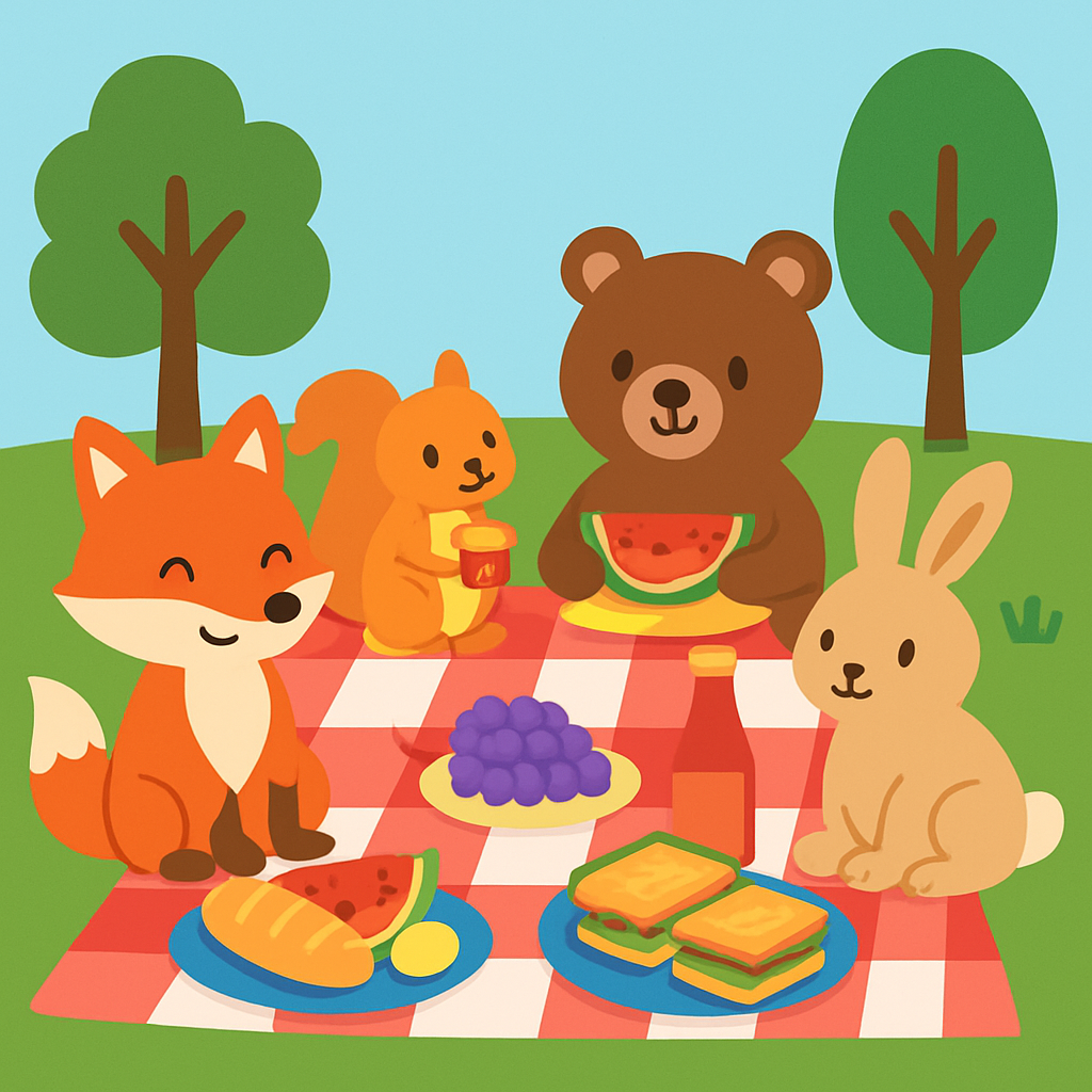 Adorable Woodland Picnic Paint By Diamonds