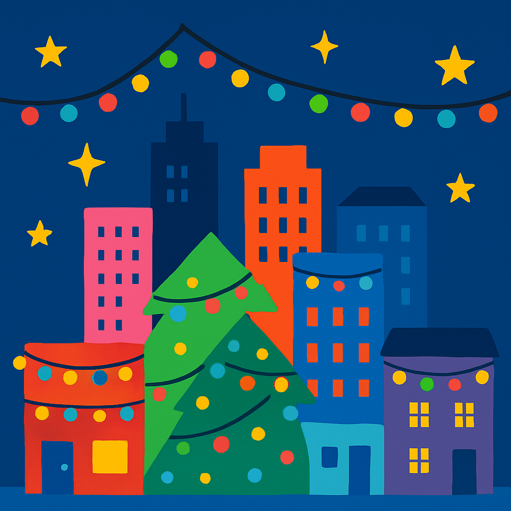 Festive City Lights Paint By Diamonds