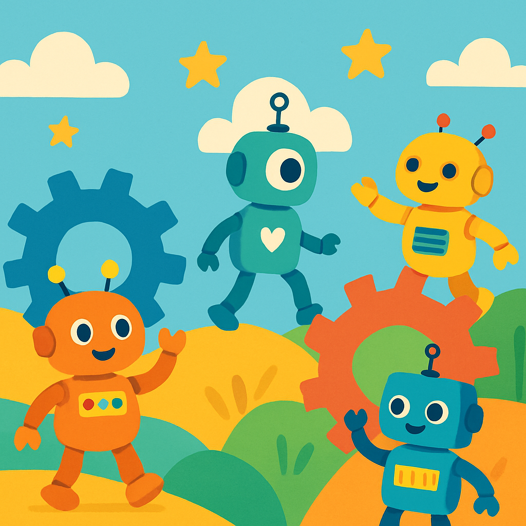 Cute Robot Explorers DIY Paint By Diamonds