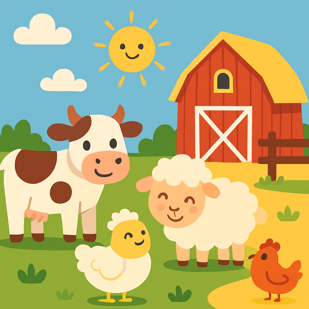 Happy Farmyard Animals DIY Paint By Diamonds