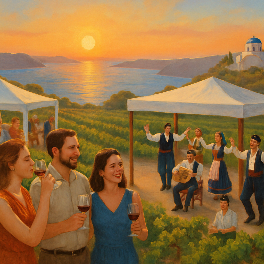 Santorini Wine Festival - Greece Paint By Diamonds Art