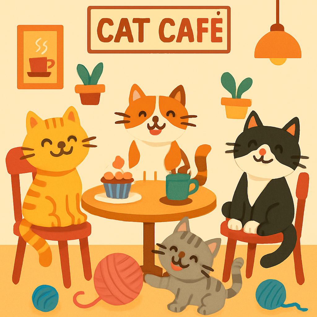 Cozy Cat Cafe Diamond Painting
