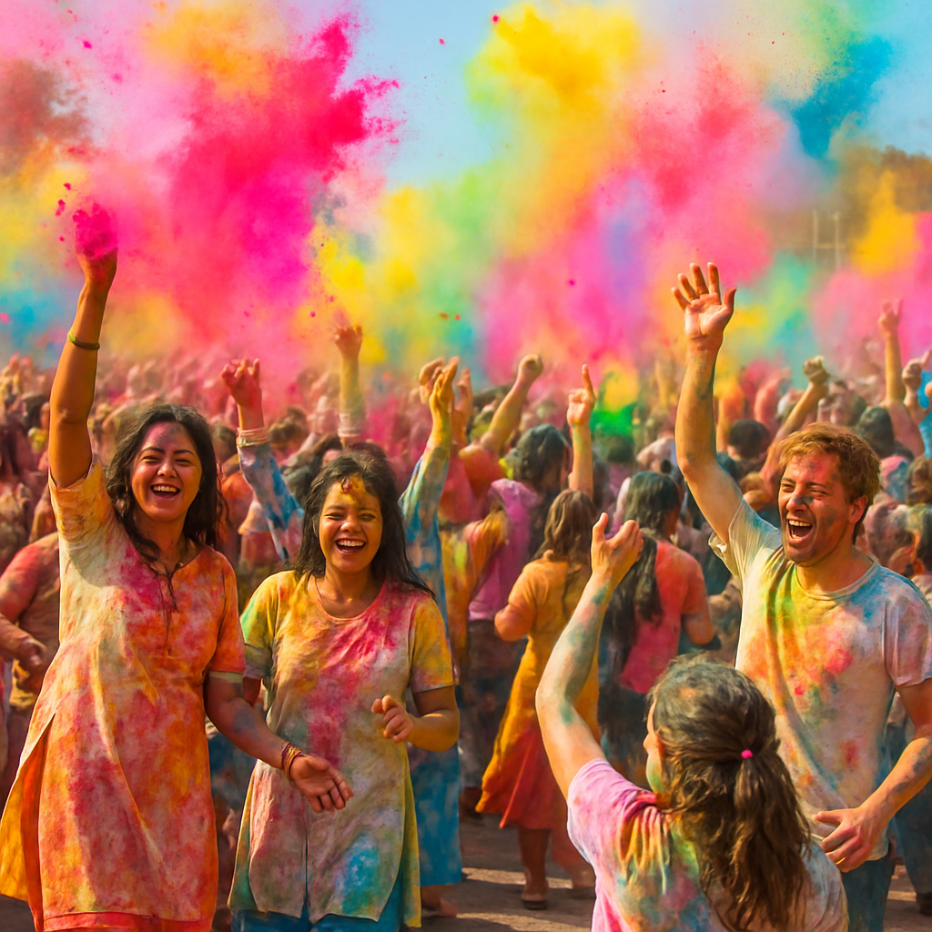 Holi Festival Of Colors - Barcelona Diamonded Painting Kits