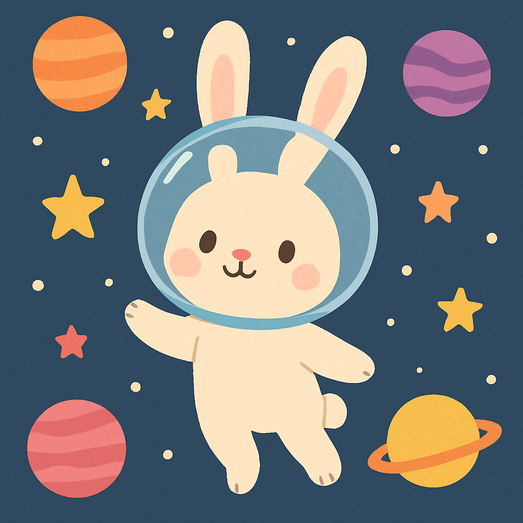 Astronaut Bunny Expedition Painting Diamond Kit