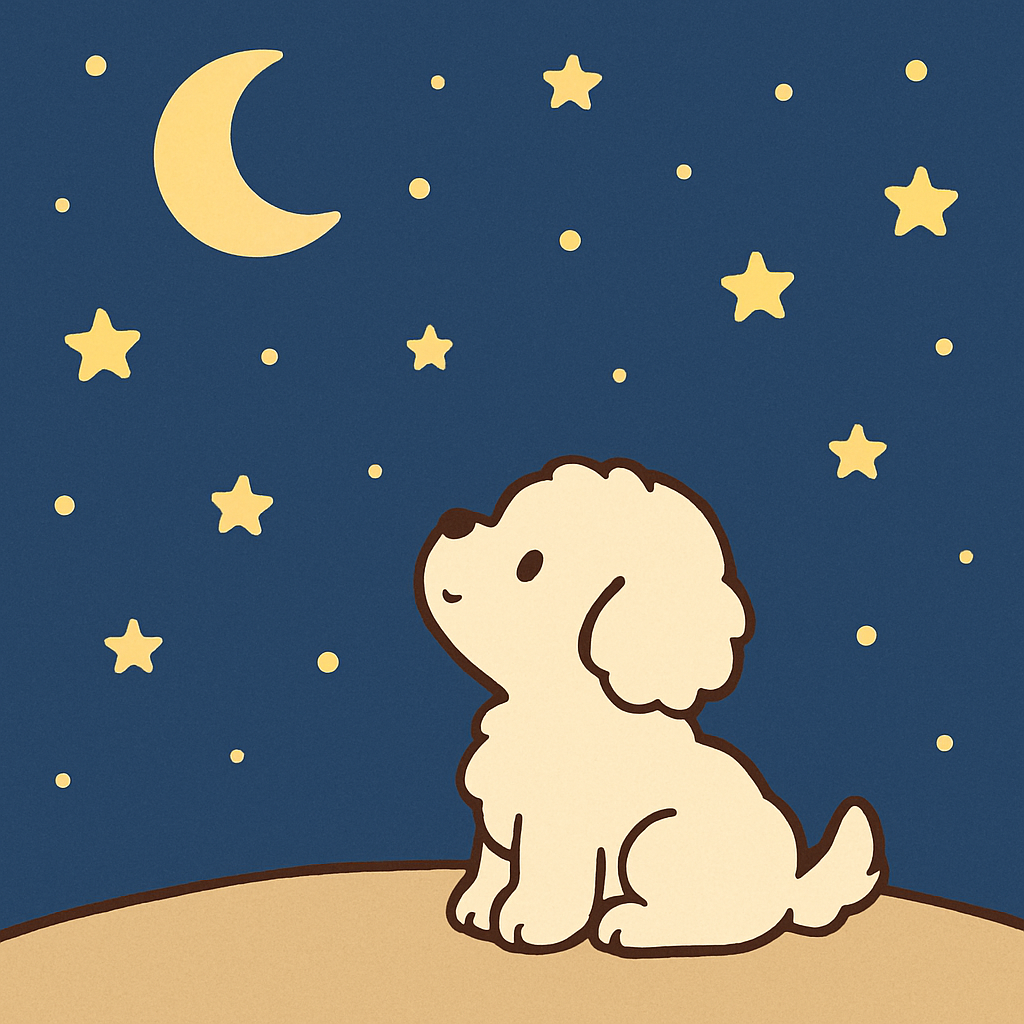 Puppy’s Dreamy Night Sky Painting Diamond Kit