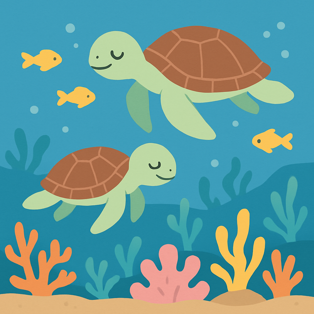 Journey With Sea Turtles Painting Diamond Kit