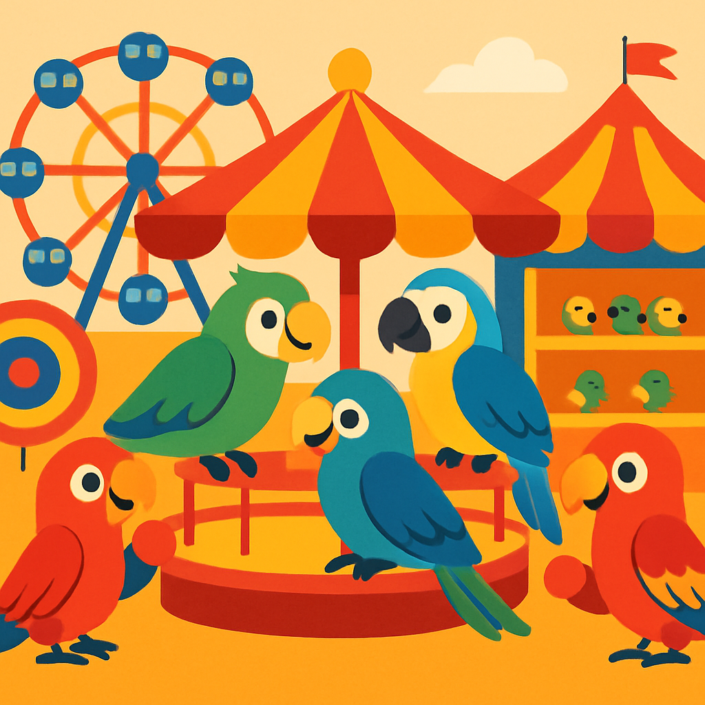 Playful Parrot Carnival Painting Diamond Kit