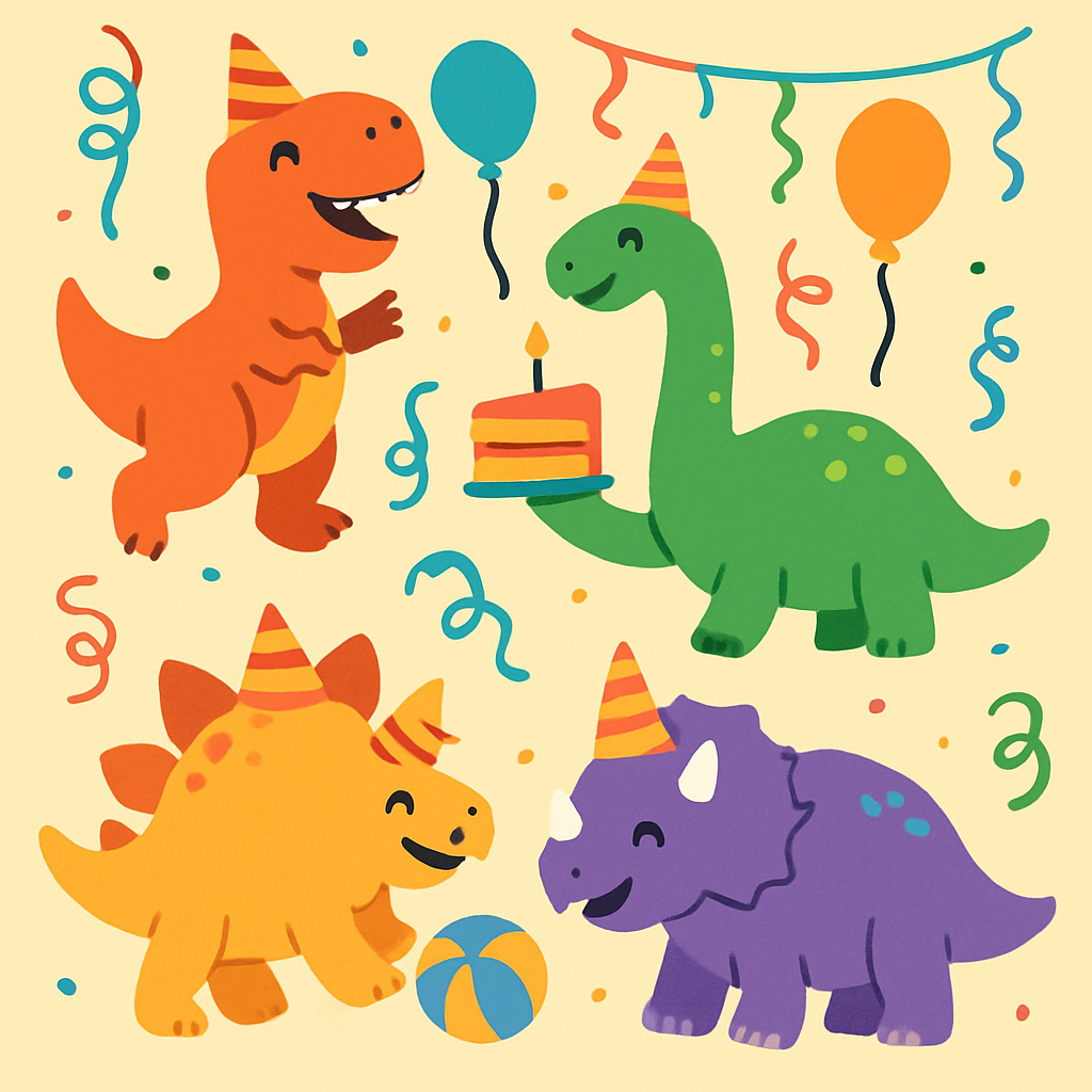 Friendly Dinosaurs Party Painting Diamond Kit