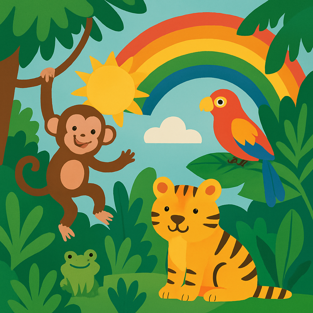 Rainbow Jungle Safari Paint By Diamonds Art