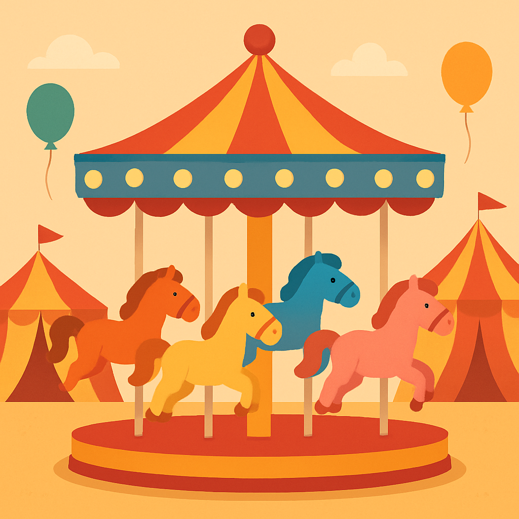 Carnival Carousel Ride Paint By Diamonds Art