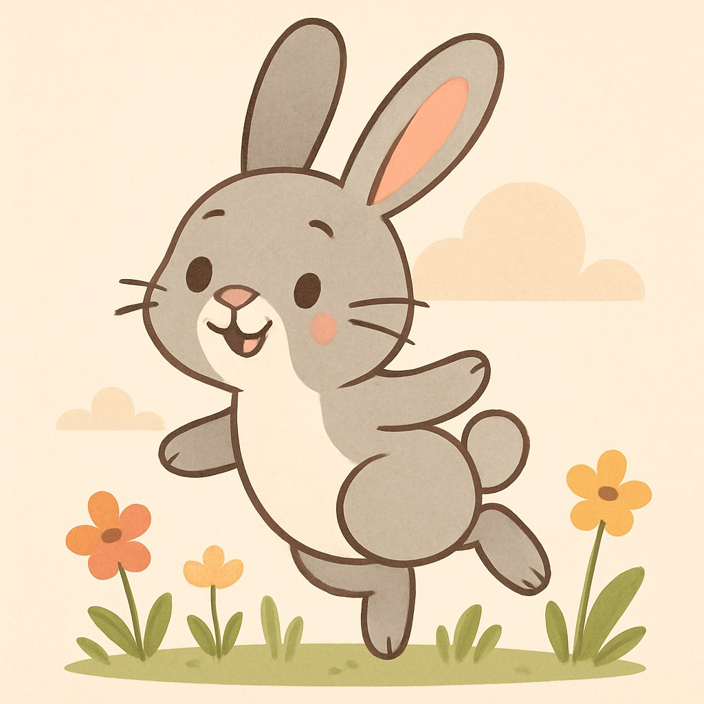 Friendly Bouncing Bunny Painting Diamond Kit