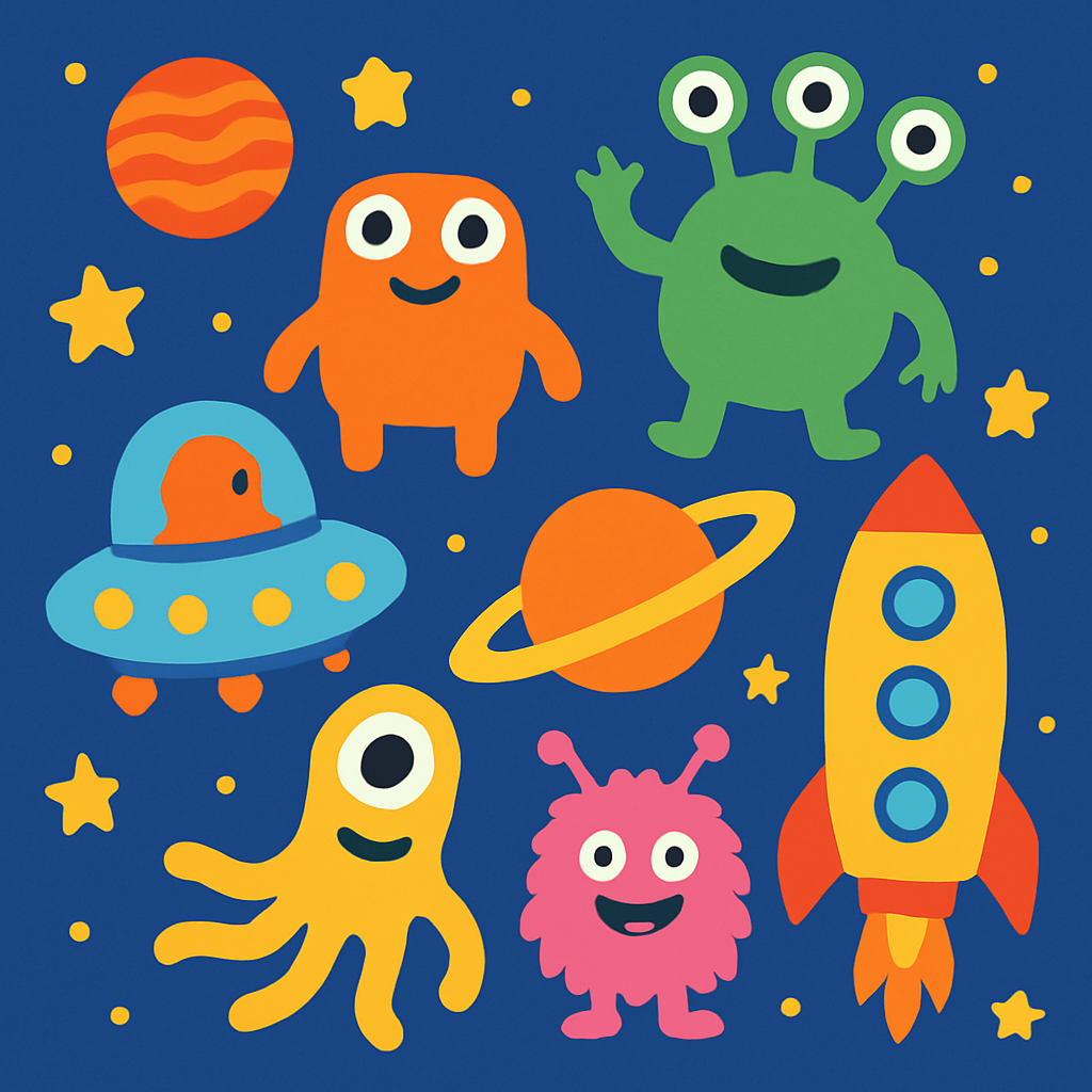 Space Creatures Paint By Diamond