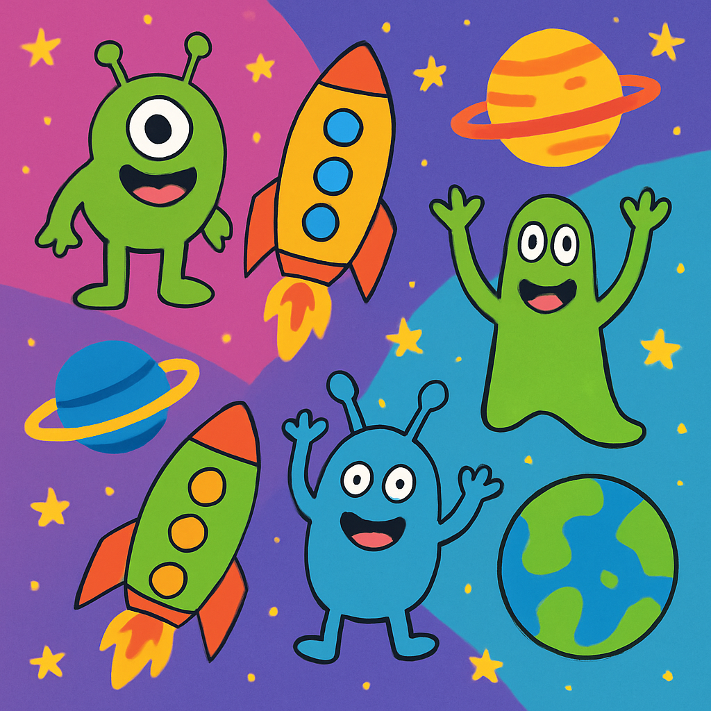 Funky Outer Space Friends Diamonded Painting Kits