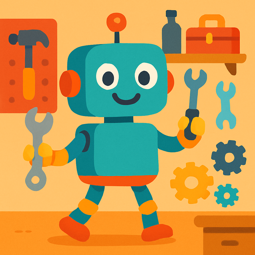 Adventure With A Cheery Robot Diamond Painting