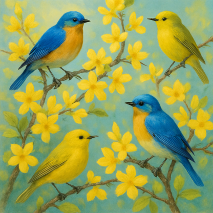 Birdsong Serenade Painting By Diamonds Kit