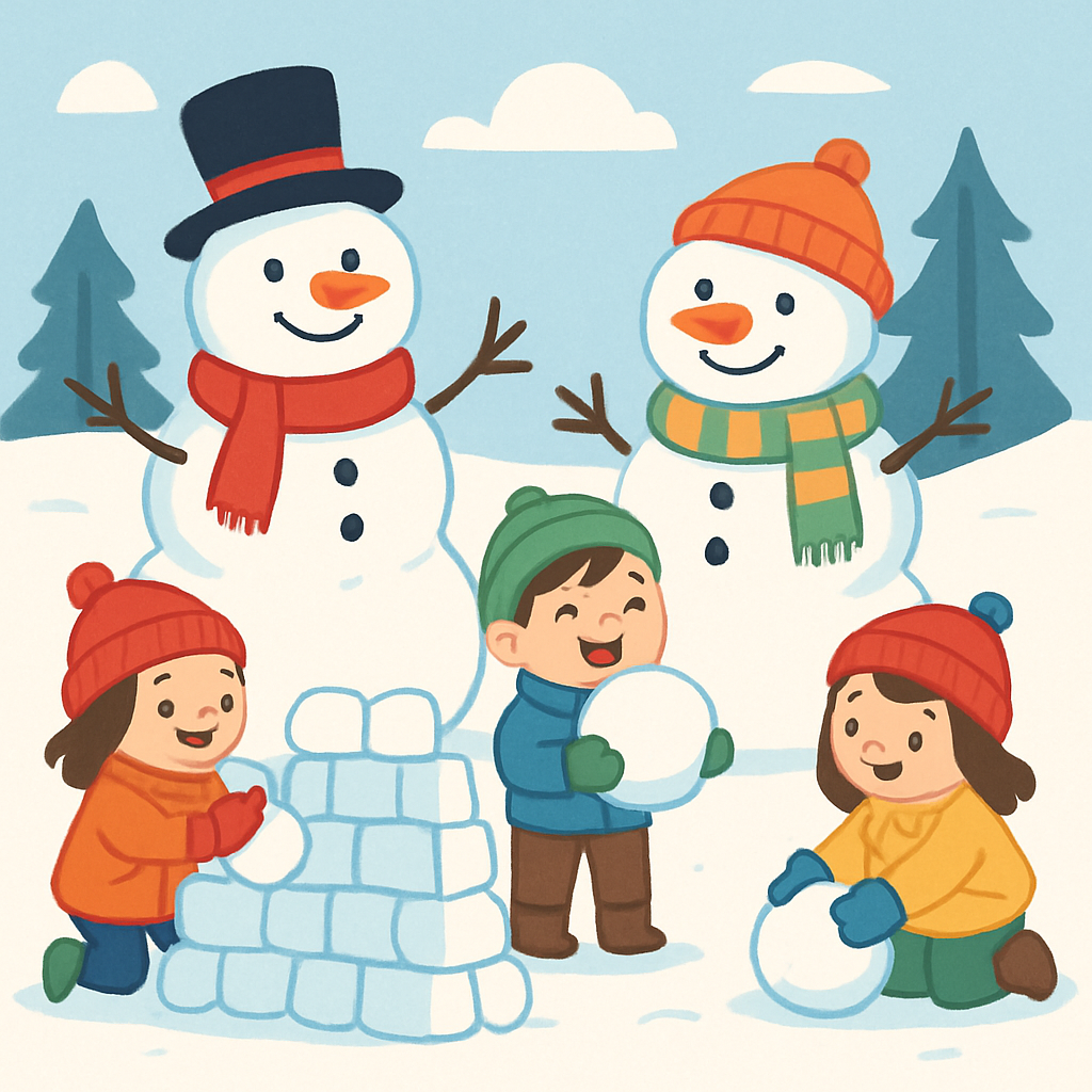 Cozy Snowman Friends Diamond Painting