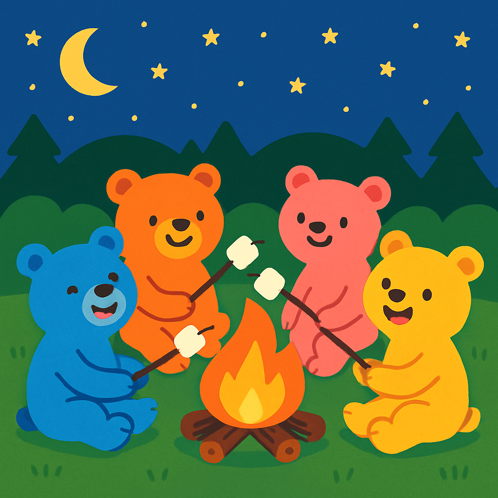 Cozy Bear Campfire Tales Diamond Painting