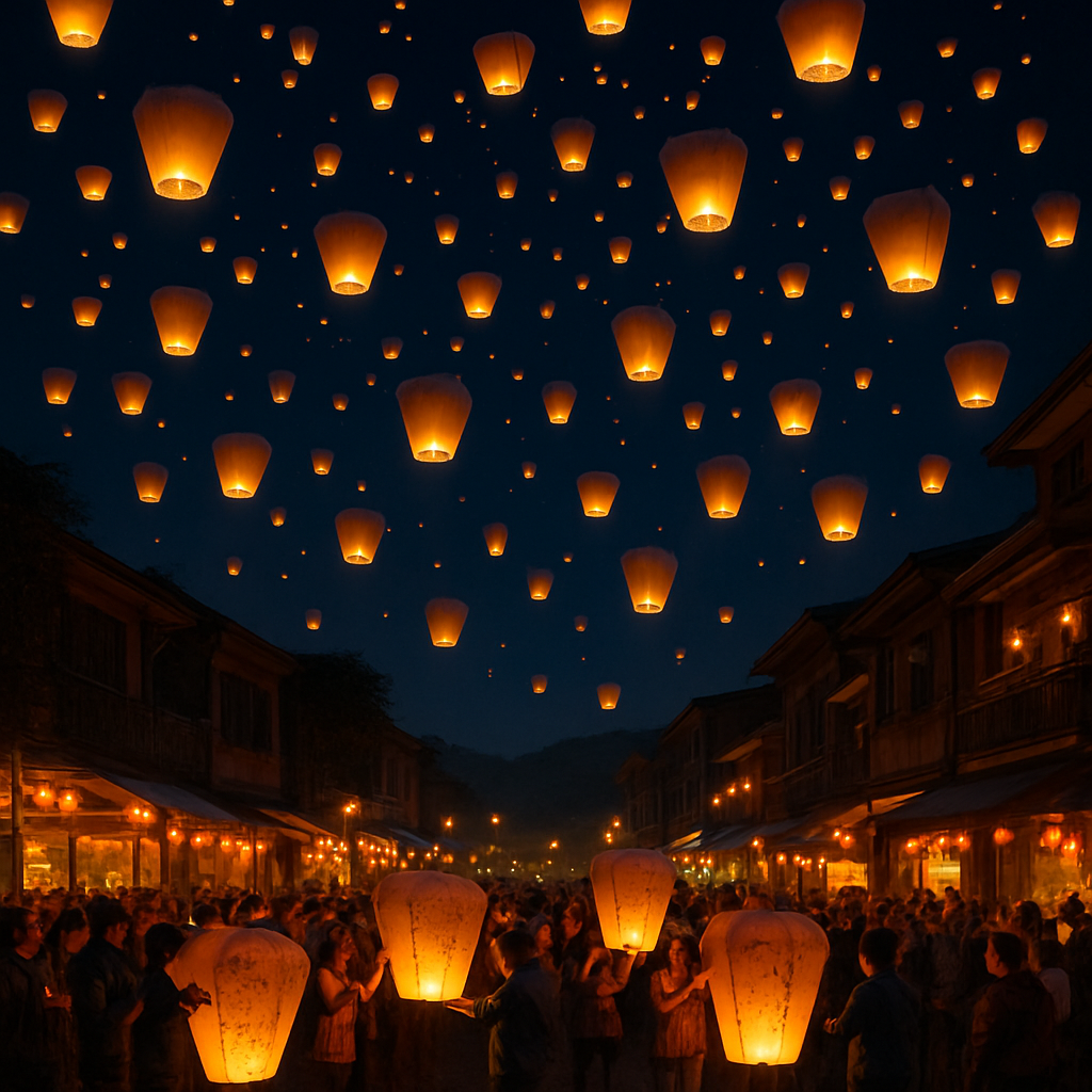 Pingxi Lantern Festival - Pingxi District, Taiwan Paint By Color