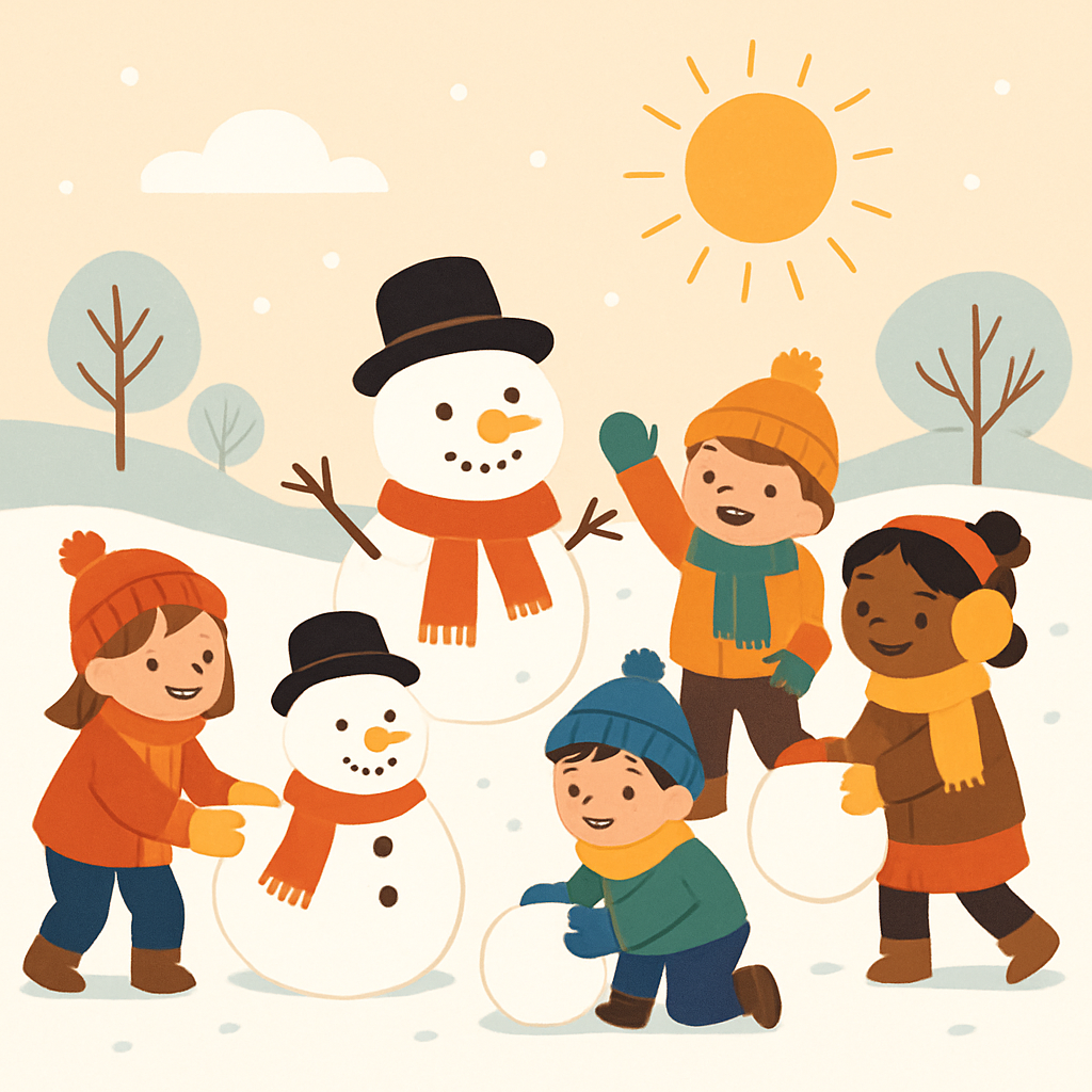Playful Snowy Day Diamond Painting