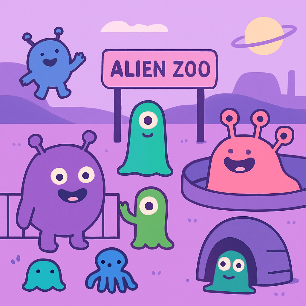 Alien Zoo Safari Paint By Color