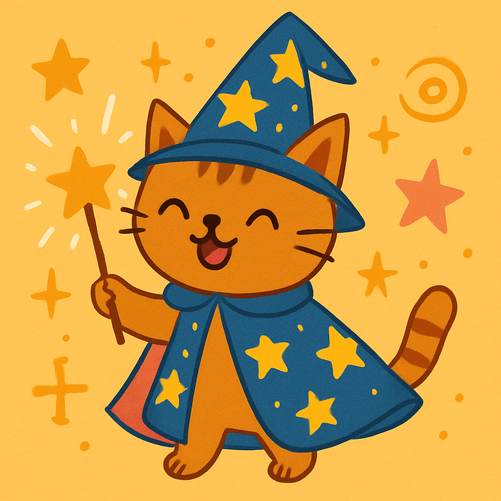 Wacky Wizard Cat Paint By Diamond