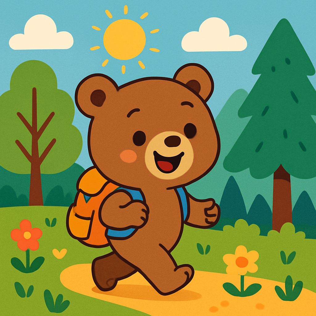 Happy Hiking Bear Paint By Diamond