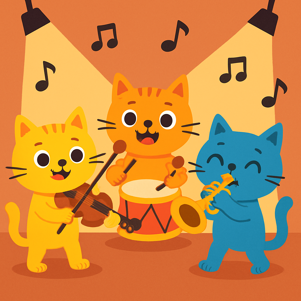 Musical Cat Orchestra Paint By Diamonds Art