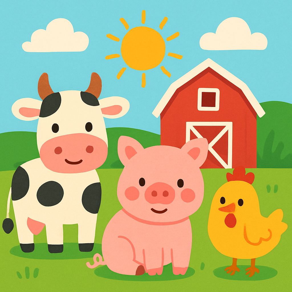 Cute Farmyard Gathering Paint By Diamonds Art