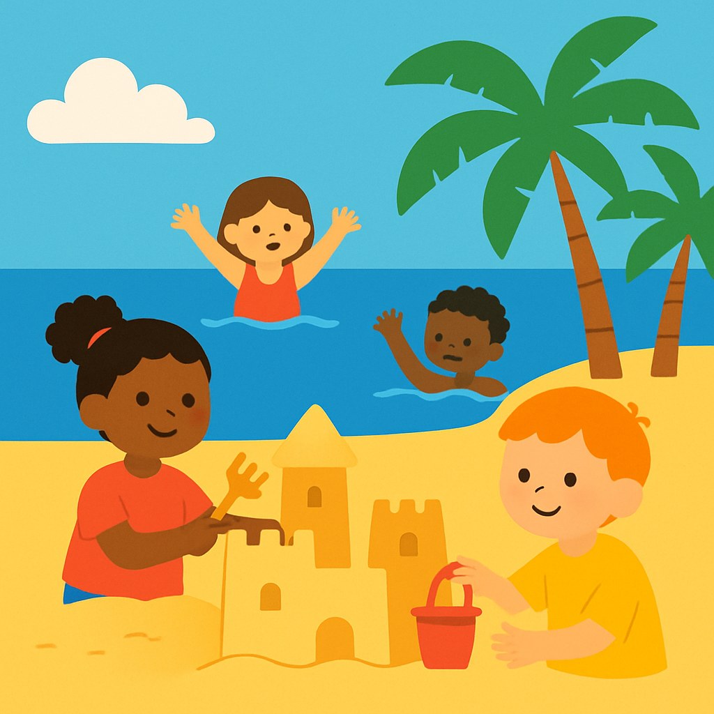 Tropical Beach Day Bonanza Paint By Diamonds Art