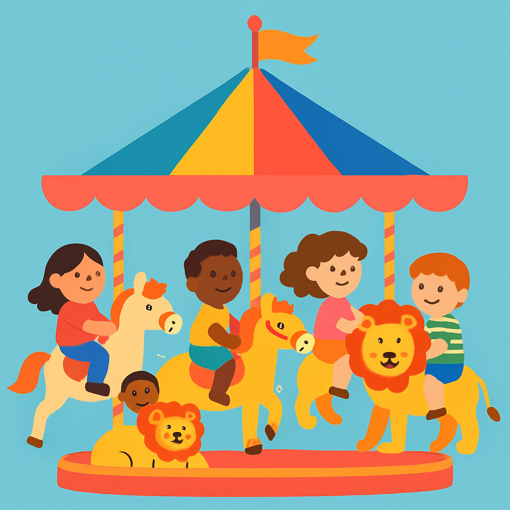 Colorful Carousel Magic Paint By Diamonds Art