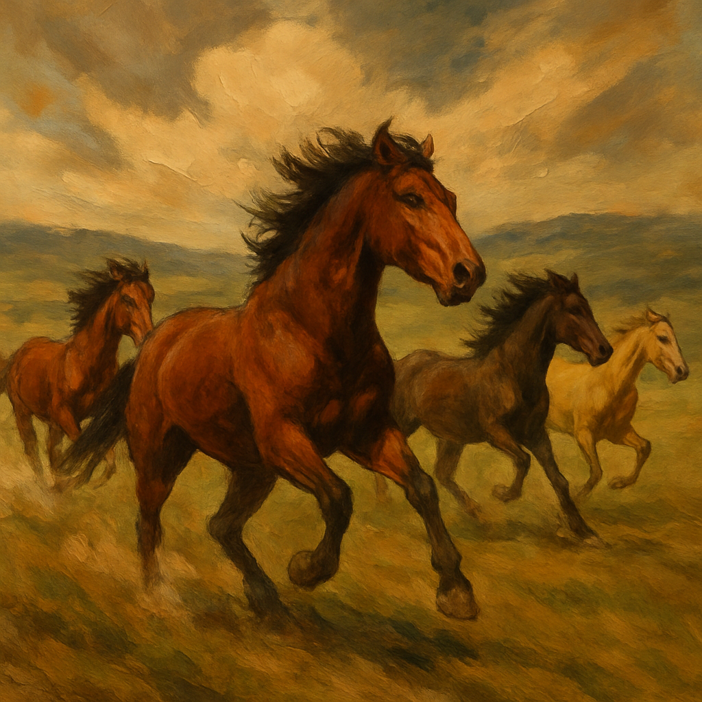 Horse Freedom Landscape Paint By Color