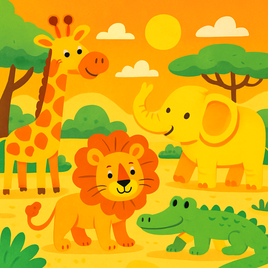 Cartoon Safari Adventure Paint By Color
