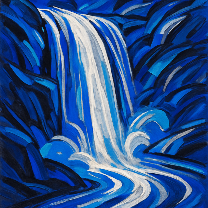 Abstract Waterfall Whispers Paint By Color