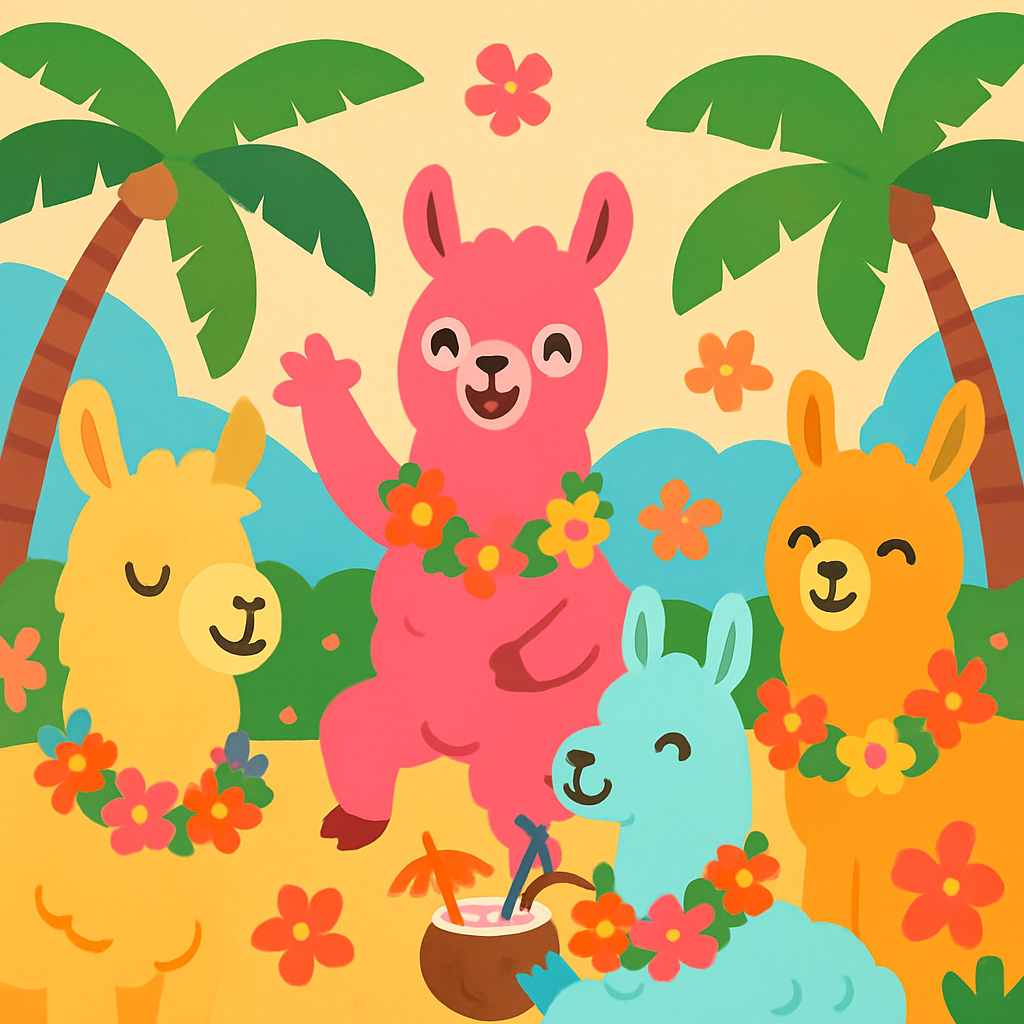 Laughing Llama Luau Diamonded Painting Kits