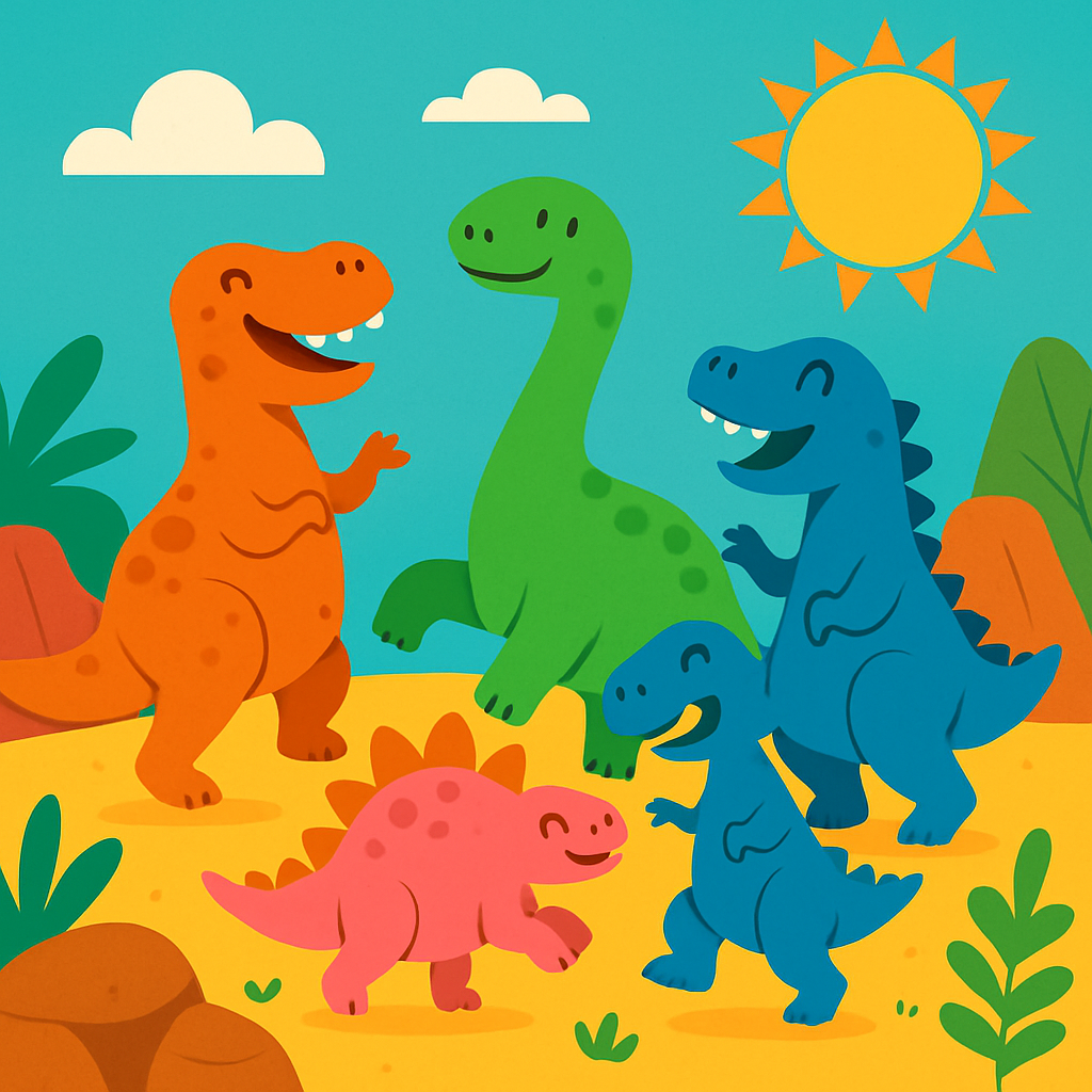 Dancing Doodle Dinos Diamonded Painting Kits